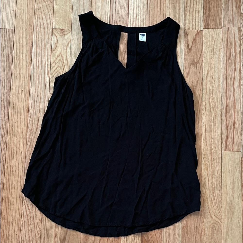 Old Navy Sleeveless Tank Top Womens Medium Black Activewear Travel Loungewear